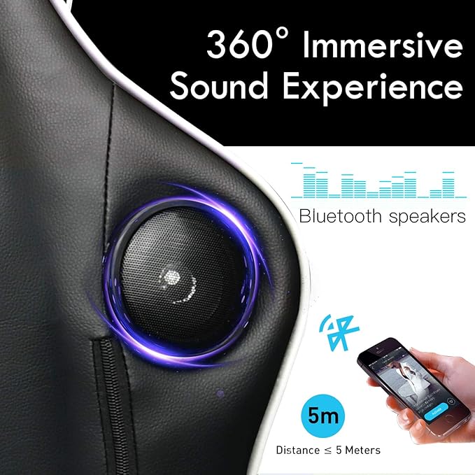 GTRACING Gaming Chair with Footrest Speakers Video Game Chair Bluetooth Music - Image 9