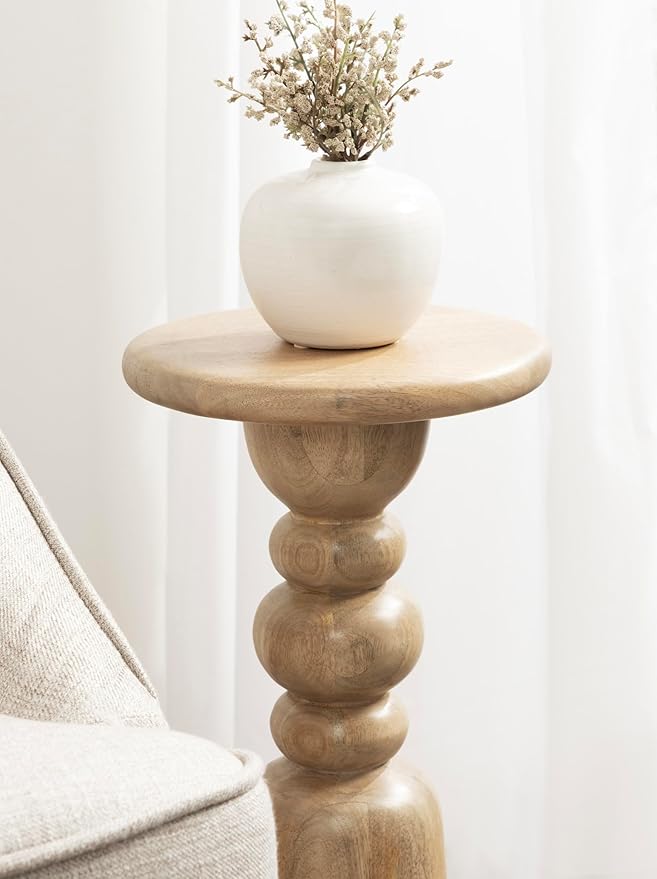 Kate and Laurel Tirollo Modern Round Drink Table; 10 x 10 x 22; Natural Wood; - Image 5