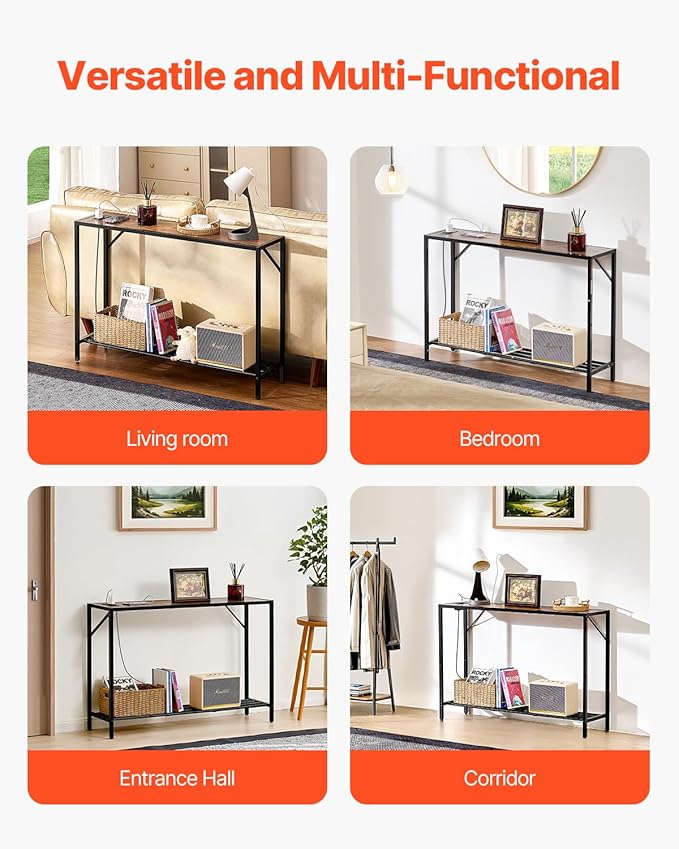 VEVOR Narrow Console Table, 41.7" Behind Couch Shelf - Image 8