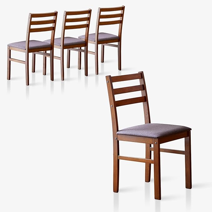 Livinia Seattle Modern Farmhouse Kitchen Dining Room Chair Set of 4, Solid Wood by Livinia