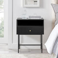 OCANDO Black Night Stand 19" Bedroom Bedside Table, Mid Century Modern Small by OCANDO