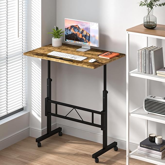 Klvied Small Standing Desk Adjustable Height, Mobile Table - Image 7