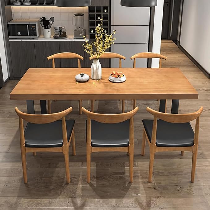 Stylish Modern Minimalist Solid Wood Dining Table - Image 4