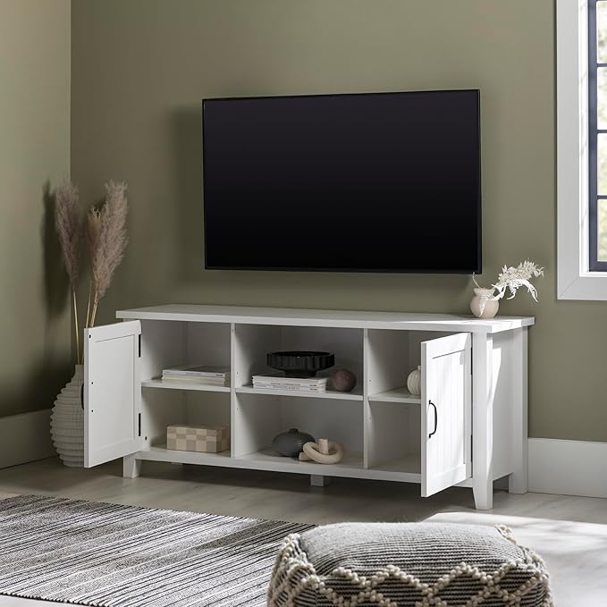 Walker Edison Buren Classic Grooved Door TV Stand - Image 5