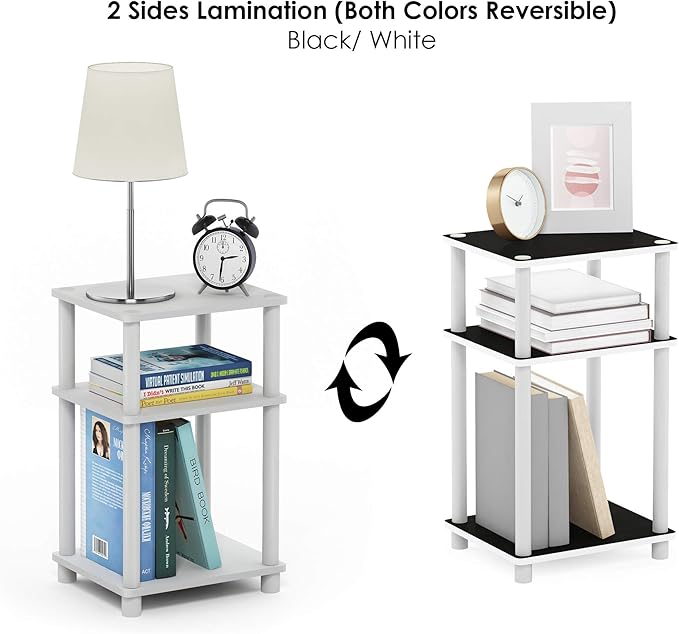 Furinno Just 3-Tier Turn-N-Tube End Table / Side Table / Night Stand / Bedside - Image 6