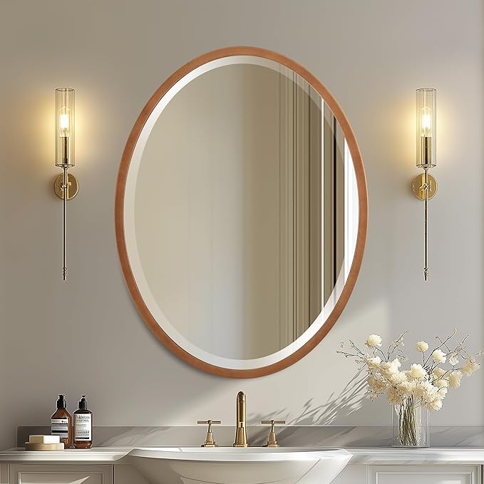 OVALCREST - Oval Wooden Beveled Wall Mirror by OVALCREST