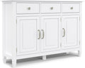 SIMPLIHOME Connaught 51-inch Wide Solid Wood Storage Cabinet in White by SimpliHome