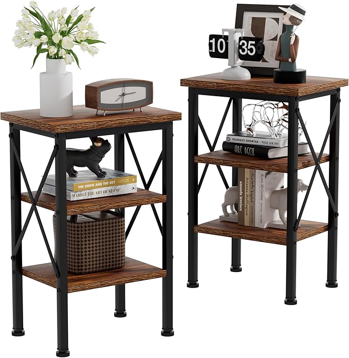 VECELO Modern Nightstands X-Design Side End Table Night Stand by VECELO