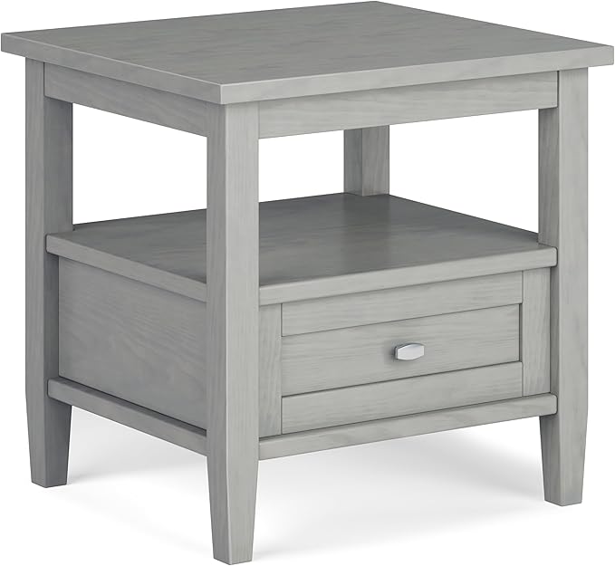 SIMPLIHOME Warm Shaker SOLID WOOD 20 Inch Wide Rectangle Transitional End Side by SimpliHome