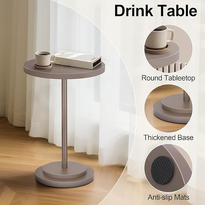 Drink Table, Small Pedestal Side Tables - Image 3