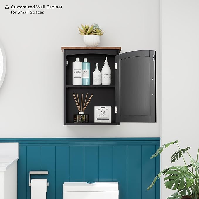 Bathroom Wall Cabinet 15 x 20 Inch Small Wall Cabinets Single Door Over Toilet - Image 9