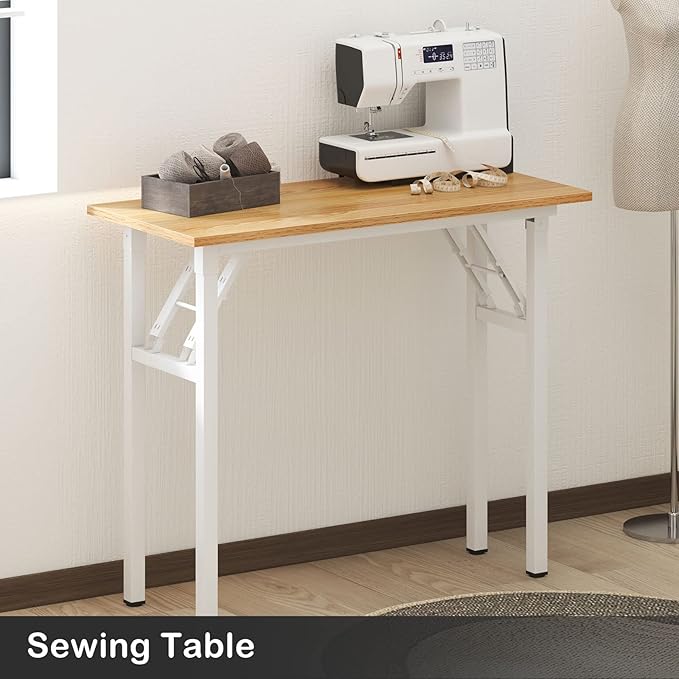 Need Small Desk 31 1/2" No Assembly Foldable Writing Table, Sturdy and Heavy - Image 7