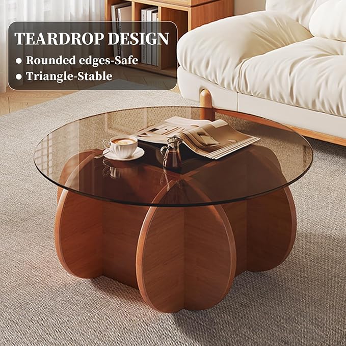 Modern Round Glass Coffee Table - Image 3