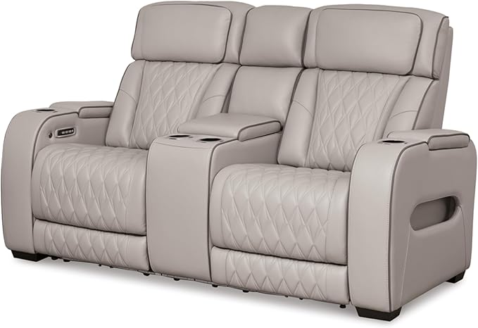 Signature Design by Ashley Boyington Contemporary Leather Match Power Reclining by SignatureDesignbyAshley