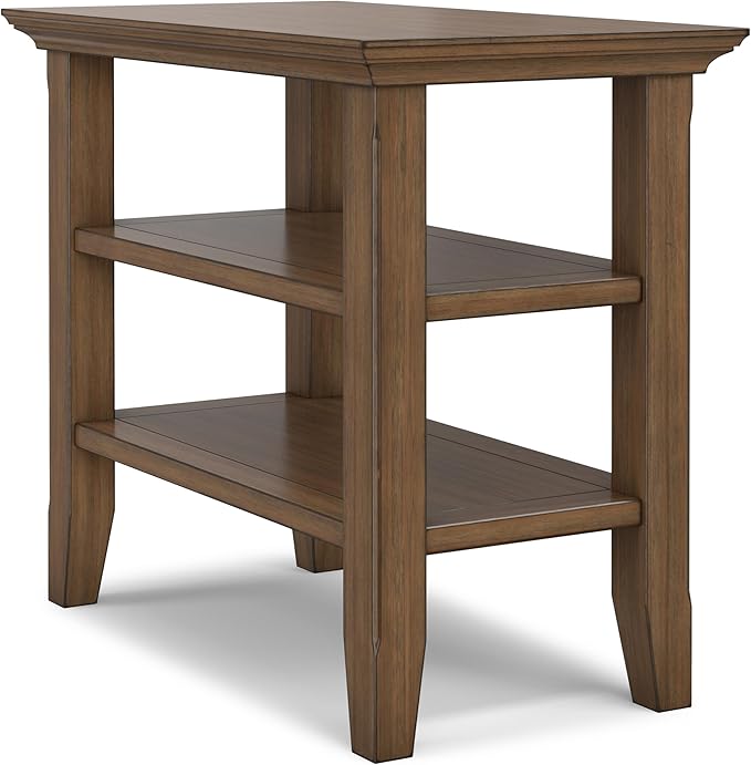 SIMPLIHOME Acadian 14-inch Wide Solid Wood Narrow End Table in Rustic Natural by SimpliHome