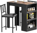 VECELO Small Bar Table and Chairs Tall Kitchen Breakfast Nook by VECELO