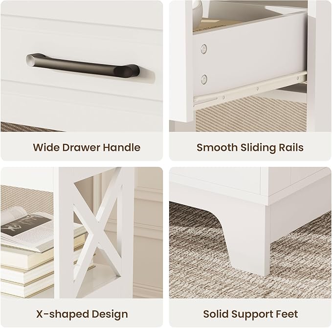 Tall Nightstand Set of 2 Side Table - Image 6