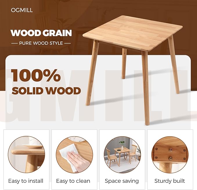 OGMILL 27.6" Small Square Dining Table - Image 4