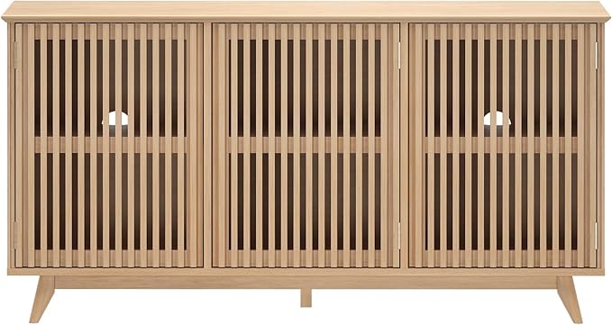 Plank+Beam Mid-Century Modern Wood TV Stand, Three Door Solid Wood - Image 11