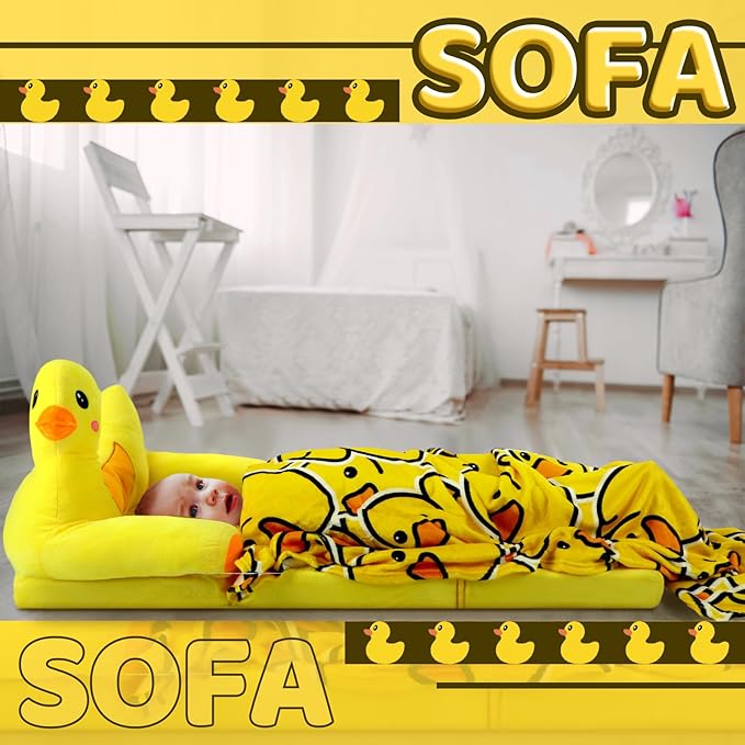 Duck Kids Couch Fold Out 2-in-1 Toddler Sofa Fold Out - Image 5