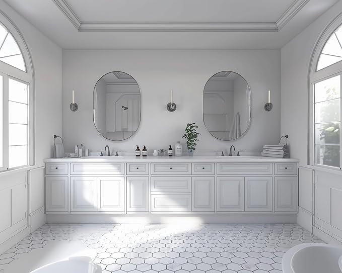 ANDY STAR Chrome Bathroom Mirror, 26x38’’ Oval Mirrors - Image 3