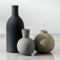 Ceramic Vase Set of 3, Flower Decorative Vases Home Decor Boho Neutral Modern by ooit