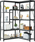 Shintenchi 5 Tiers Corner Bookshelf, 70.86" Tall L-Shaped Bookcase, Large by Shintenchi