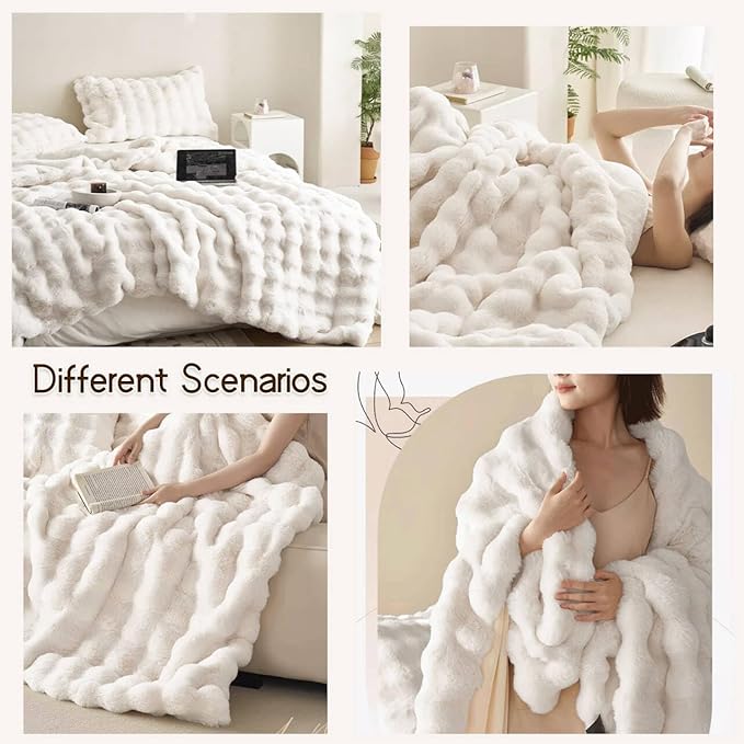 VM VOUGEMARKET Soft Warm Faux Fur Sofa Cover Thick Shaggy Fuzzy Sectional Couch - Image 4
