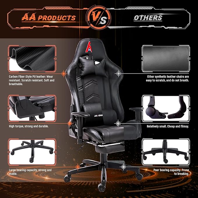 AA Products Gaming Chair Ergonomic High Back Computer Racing Chair Adjustable - Image 6