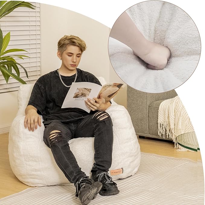 Bean Bag Chair with Filler, Bean Bag Sofa with Tufted Soft Stuffed Filling - Image 8