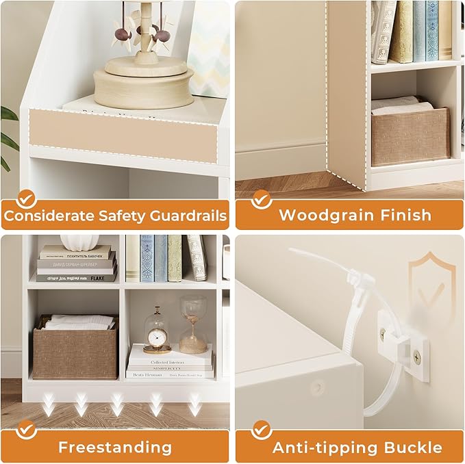 12-Cube Wooden Storage Bookcase - Image 3