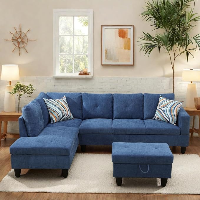 97" L Shaped Sectional Couch, Modern 4 Seat Modular Sectional Sofa by ChicFurnit