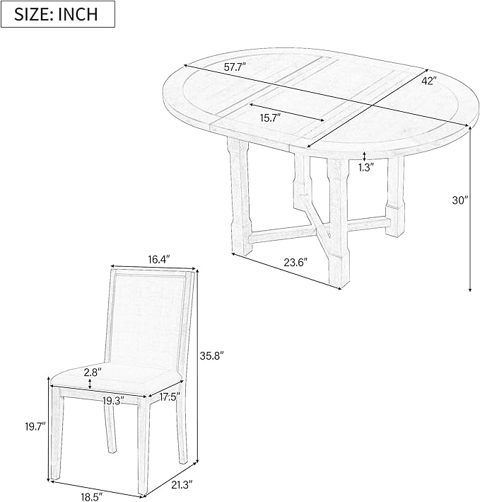 Ball & Cast Farmhouse 5 Pieces Dining Table Set - Image 2