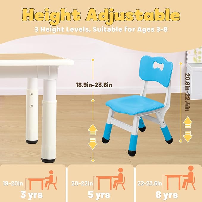 FUNLIO Kids Table and 4 Chairs Set - Image 3