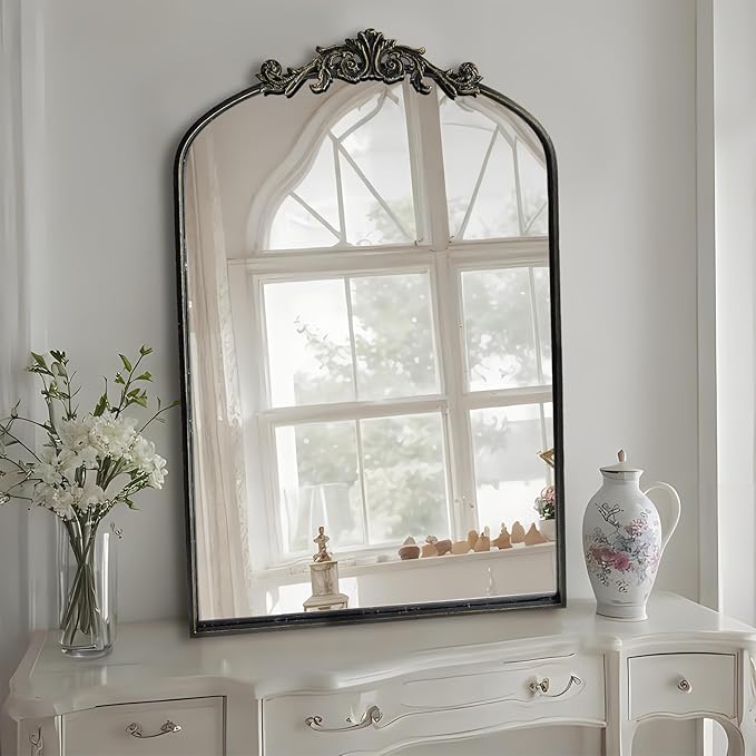 Wall Mirror Window Decorative Traditional Mirrors Antique Arched Farmhouse - Image 9