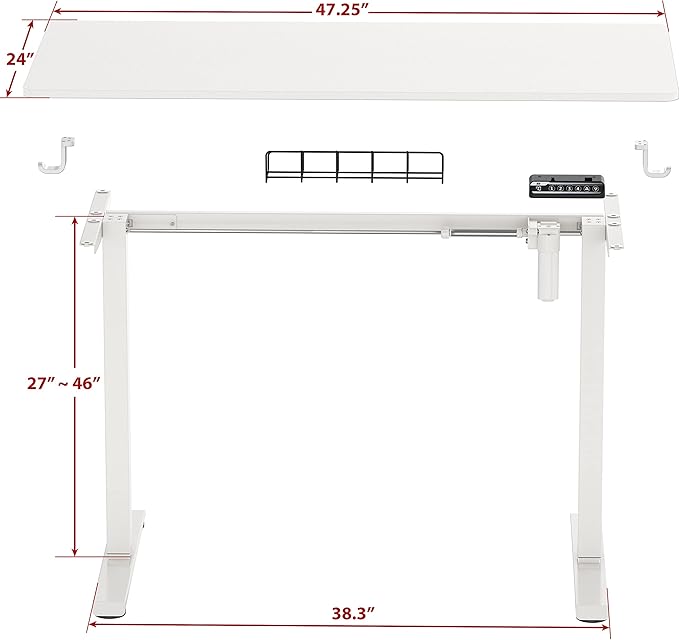 SHW 48-Inch Electric Height Adjustable Sit to Stand Desk - Image 6