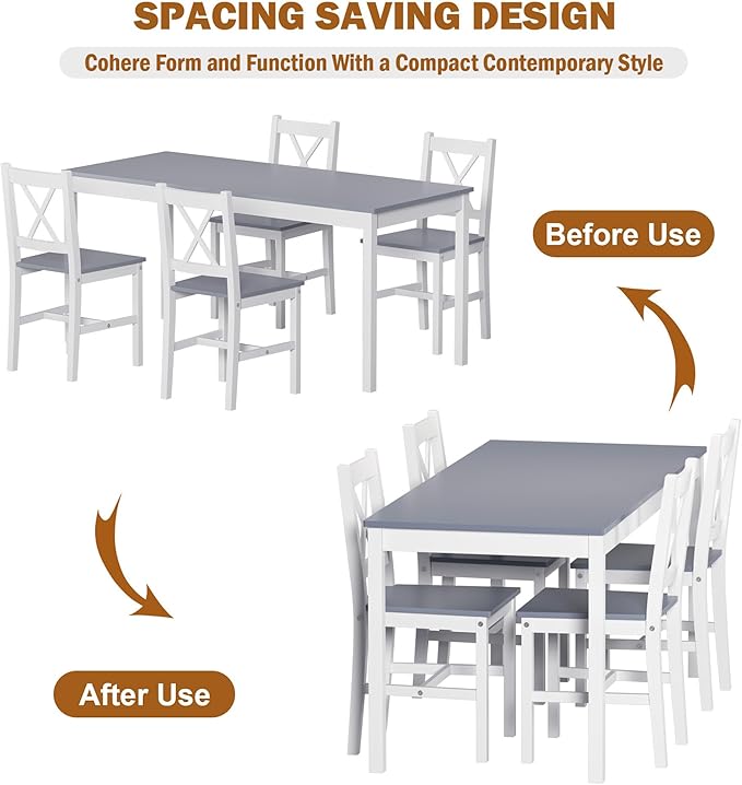 soges 5 Pieces Dining Table Set - Image 7