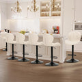 COLAMY Bar Stools Set of 6, Modern Swivel Bar Chairs, Adjustable Faux Leather by COLAMYINC