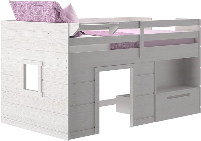 Max & Lily Loft Bed Twin Size, Solid Wood Low Loft Bed - Image 3