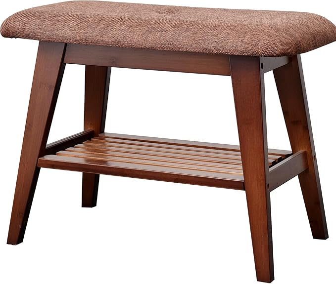Shoe Entryway Bench, Bamboo Shoe Rack Bench, Organizer by SOBIBO