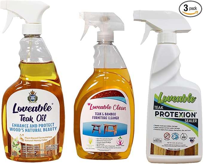 EcoDecors Protective Bundle – Loveable Teak Conditioning Oil, Teak Furniture by EcoDecors