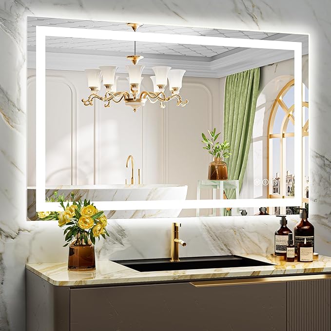 48x30 Inch LED Bathroom Mirror by YEELAIT