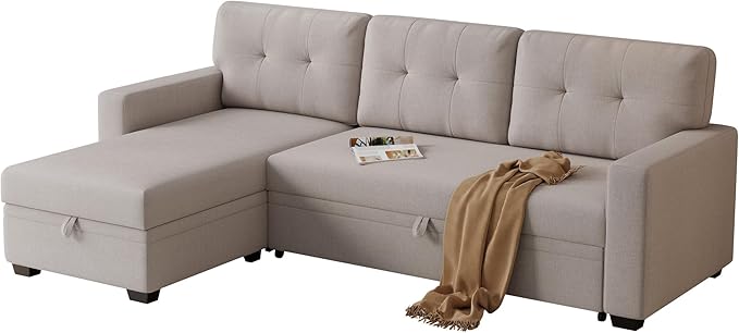 Ball & Cast Convertible Sectional Sleeper Sofa Bed L Shaped 4 in 1 Pull Out - Image 13