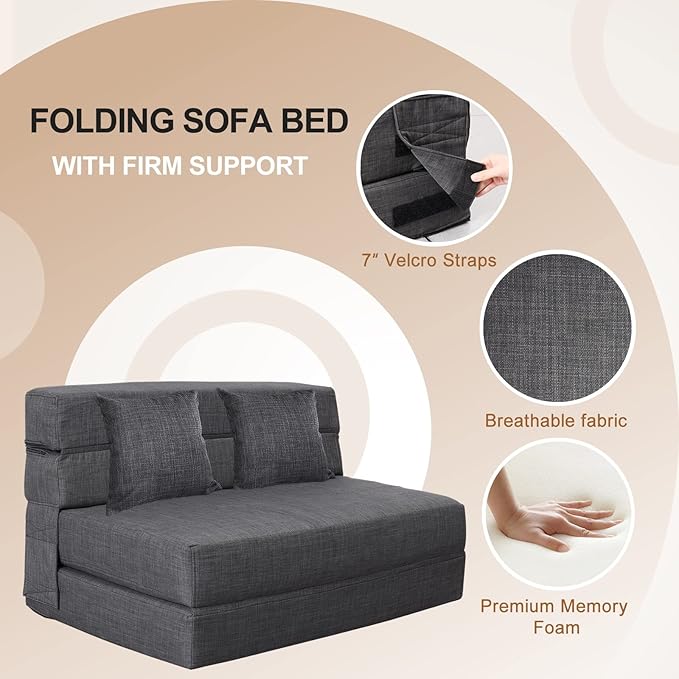 Queen Size Folding Sofa Couch Memory Foam - Image 8