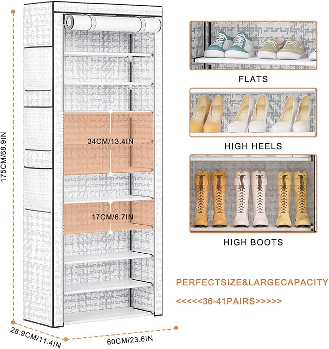 Shoes Rack 10 Tier Tall Shoe Rack - Image 3