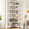 Tribesigns Corner Shelf, 7-Tier Industrial Corner Bookshelf, Wood and Metal by Tribesigns