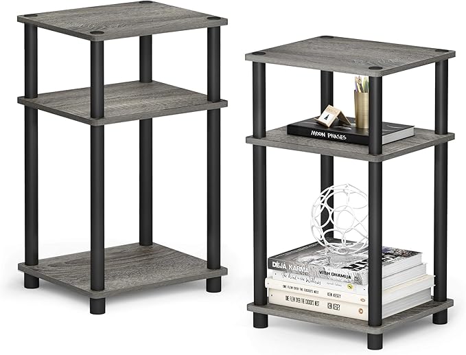 Furinno Just 3-Tier Turn-N-Tube End Table / Side Table / Night Stand / Bedside by Furinno-FitsYourSpaceFitsYourBudget