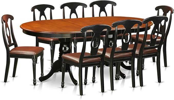 East West Furniture PLKE9-BCH-LC 9 Piece Dining Room Furniture Set Includes an by EastWestFurniture