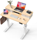 40x24 Inch Standing Desk with Double Drawers, C-Clamp Mount Compatible by FiCiHi