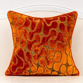 Yangest Orange Square Throw Pillow Cover Wavy Velvet Cushion Cover Modern by Yangest